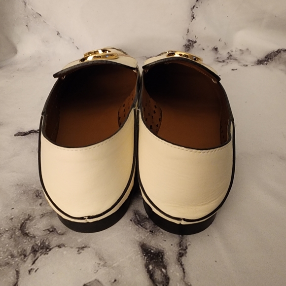 Chloe Logo Hardware Loafer White Cream Pink Corvette Perforated Leather 38EU - Picture 10 of 14